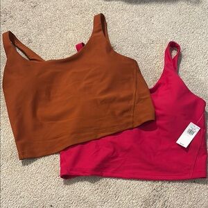 Women's Brown and Pink Tops